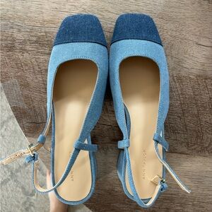 NEW NEVER WORN Ann Taylor Denim Blue Flats